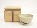 【中古】【茶道具】葵窯造 灰釉茶碗(保護箱)【送料無料】茶道 抹茶 おしゃれ 抹茶茶碗 抹茶碗 和食器 レトロ 茶器 骨董 茶わん 茶会 茶の湯