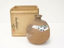 【中古】【華道】九谷焼 山口義博造 竹に鳥文壷(共箱)【送料無料】壺 おしゃれ つぼ インテリア アンティーク 骨董 容器 置物 置き物 床の間 和室 芸術 来...