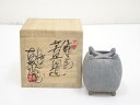 【中古】【GWセール55%オフ】【茶道具】備前焼　木村友敬造　糸巻蓋置（共箱）【送料無料】[中古 蓋置き 茶道 道具 茶道具 おしゃれ ふたおき 茶器 抹茶 骨董 お茶 台 茶会 茶席 茶事 茶の湯 文月 7月 夏]