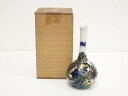 【中古】【タイムセール55%オフ】【陶芸・陶器】古物 九谷焼 青手古九谷写鶴首花瓶(保護箱)【送料無料】花器 おしゃれ かわいい アンティーク フラワーベース ...