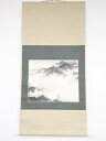 【中古】【タイムセール55%オフ】【書画】泥谷文景筆 山水図 肉筆紙本掛軸(保護箱)【送料無料】◎掛け軸 床の間 書 おしゃれ 絵画 表具 芸術 茶道 年中掛け...