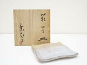 【中古】【タイムセール50%オフ】【陶芸・陶器】萩焼　野坂康起造　四方皿（共箱）【送料無料】[中古 和食器 おしゃれ かわいい 和食 洋食 プレート 角皿 料理 飲食店 料亭 居酒屋 カフェ 来客]