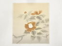 【中古】【夏まつりセール35%オフ】【書画】秋田英峰筆 椿図 肉筆色紙【送料無料】おしゃれ かわいい 飾る 飾り アート 芸術 インテリア 床の間 リビング 玄...