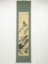 【中古】【タイムセール55%オフ】【書画】田中柏陰筆 山水図 肉筆絹本掛軸(保護箱)【送料無料】掛け軸 床の間 書 おしゃれ 絵画 表具 芸術 茶道 年中掛け ...