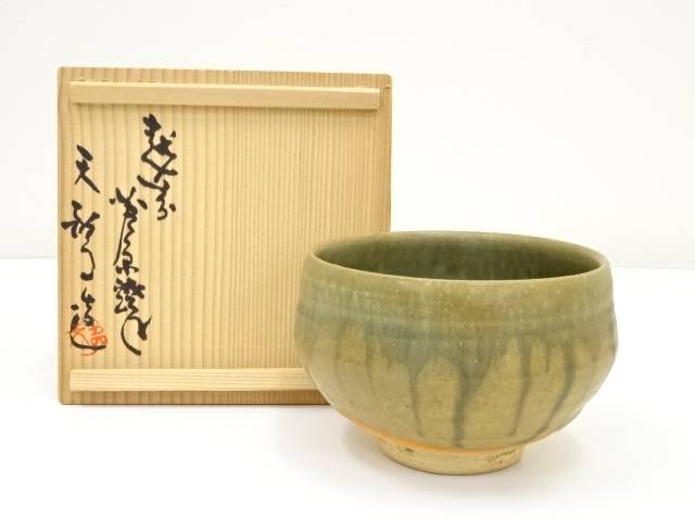 【中古】【茶道具】芦原焼　久世天声造　茶碗（共箱）【送料無料】[中古 茶道 抹茶 茶道具 おしゃれ 抹茶茶碗 抹茶碗 和食器 レトロ 茶器 茶わん 骨董 茶会 茶の湯 jtot]