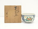 【中古】【茶道具】九谷焼 陽山造 色絵椿茶碗(共箱)【送料無料】茶道 抹茶 おしゃれ 抹茶茶碗 抹茶碗 和食器 レトロ 茶器 骨董 茶わん 茶会 茶の湯
