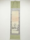 【中古】【書画】加藤国堂筆 社頭雪 肉筆絹本掛軸(共箱)【送料無料】◎掛け軸 床の間 書 おしゃれ 絵画 表具 芸術 茶道 年中掛け インテリア 茶掛 掛物 和...