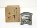 【中古】【茶道具】萬古焼 加賀瑞山造 むさしの蓋置(共箱)【送料無料】蓋置き 茶道 道具 茶道具 おしゃれ ふたおき 茶器 抹茶 骨董 お茶 台 茶会 茶席 茶...