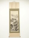 【中古】【書画】青治筆 水墨山水 肉筆絹本掛軸【送料無料】掛け軸 床の間 書 おしゃれ 絵画 表具 芸術 茶道 年中掛け インテリア 茶掛 掛物 和室