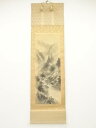 【中古】【書画】古僊筆 水墨山水 肉筆絹本掛軸【送料無料】掛け軸 床の間 書 おしゃれ 絵画 表具 芸術 茶道 年中掛け インテリア 茶掛 掛物 和室
