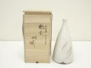 【中古】【陶芸・陶器】丹羽焼 杉原祥公造 白丹波ラッキョウ徳利(共箱)【送料無料】酒器 おしゃれ かわいい 酒 日本酒 和食 懐石 骨董 とっくり インテリア ...