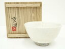 【中古】【タイムセール55%オフ】【茶道具】金田鹿男造 粉引緋色茶碗(共箱)【送料無料】茶道 抹茶 おしゃれ 抹茶茶碗 抹茶碗 和食器 レトロ 茶器 骨董 茶わ...