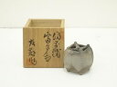 【中古】【茶道具】備前焼 木村友敬造 糸巻蓋置（共箱）【送料無料】 中古 蓋置き 茶道 道具 茶道具 おしゃれ ふたおき 茶器 抹茶 骨董 お茶 台 茶会 茶席 茶事 茶の湯 文月 7月 夏