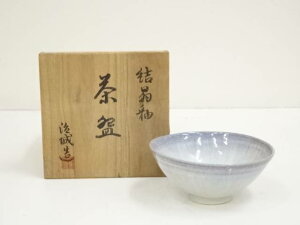 【中古】【茶道具】角村治城造　結晶釉茶碗（共箱）【送料無料】[中古 茶道 抹茶 茶道具 おしゃれ 抹茶茶碗 抹茶碗 和食器 レトロ 茶器 茶わん 骨董 茶会 茶の湯]