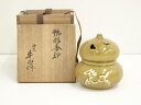 【中古】【香道】京焼 洛東牛歩造 瓢形香炉(共箱)【送料無料】香道具 お香 おしゃれ かわいい インテリア アンティーク お茶 茶道 骨董 お線香 焼香 床の間
