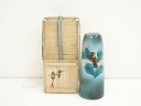 【中古】【タイムセール60%オフ】【華道】九谷焼 浅蔵与成造 色絵葉に鳥花生(共箱)【送料無料】花瓶 花器 おしゃれ フラワーベース 華道 華道具 茶道具 茶道...
