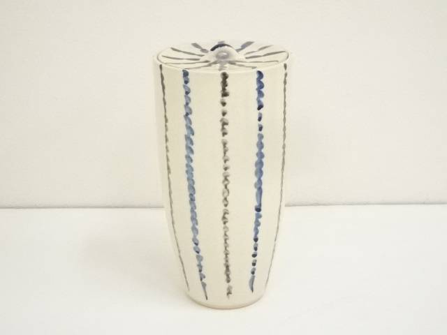 【中古】【茶道具】色絵細水指【送料無料】水指し 茶道 茶道具 おしゃれ 水差し 抹茶 インテリア 茶器 水器 お茶 骨董 茶会のサムネイル