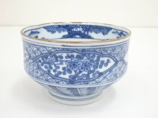 【中古】【タイムセール45%オフ】【茶道具】京焼　井上春峰造　染付祥瑞茶碗【送料無料】