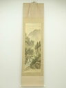 【中古】【書画】華秋筆 彩色山水 肉筆絹本掛軸【送料無料】掛け軸 床の間 書 おしゃれ 絵画 表具 芸術 茶道 年中掛け インテリア 茶掛 掛物 和室
