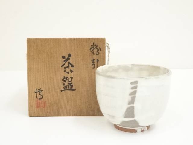 【中古】【タイムセール35%オフ】【茶道具】宮本博造　粉引茶碗（共箱）【送料無料】