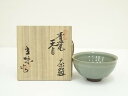 【中古】【茶道具】水野立味造 青瓷天目茶碗(共箱)【送料無料】茶道 抹茶 おしゃれ 抹茶茶碗 抹茶碗 和食器 レトロ 茶器 骨董 茶わん 茶会 茶の湯