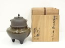 【中古】【茶道具】一ノ瀬宗和・菊地正直造 唐銅切合朝鮮風炉・真形釜添(共箱)【送料無料】茶道 茶道具 おしゃれ 茶釜 茶器 抹茶 茶湯釜 茶の湯釜 茶会 茶事 ...
