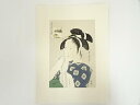 【中古】【書画】喜多川歌麿 高名美人六家撰 日の出屋後家 手摺浮世絵木版画【送料無料】絵画 書 おしゃれ 木製 アート 芸術 年中掛け インテリア 床の間 リビ...