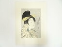 【中古】【ゴールデンウィークセール35%オフ】【書画】喜多川歌麿 青楼七小町 扇屋内滝川 手摺浮世絵木版画【送料無料】絵画 書 おしゃれ 木製 アート 芸術 年...
