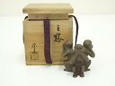 【中古】【茶道具】中村宗光造 銅三猿蓋置(共箱)【送料無料】蓋置き 茶道 道具 茶道具 おしゃれ ふたおき 茶器 抹茶 骨董 お茶 台 茶会 茶席 茶事 茶の湯