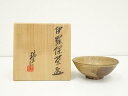【中古】【茶道具】京焼 河合瑞豊造 伊羅保茶碗(共箱)【送料無料】茶道 抹茶 おしゃれ 抹茶茶碗 抹茶碗 和食器 レトロ 茶器 骨董 茶わん 茶会 茶の湯 1月 10月 秋 冬