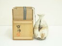 【中古】【陶芸・陶器】木村盛伸造 粉引徳利(共箱)【送料無料】酒器 おしゃれ かわいい 酒 日本酒 和食 懐石 骨董 とっくり インテリア 茶事 茶道 茶道具