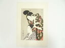 【中古】【ゴールデンウィークセール60%オフ】【書画】喜多川歌麿 婦人手業拾二工 髪結い 手摺浮世絵木版画【送料無料】絵画 書 おしゃれ 木製 アート 芸術 年...
