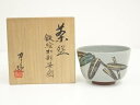 【中古】【茶道具】福田力三郎造 鉄絵加彩笹之図茶碗(共箱)【送料無料】茶道 抹茶 おしゃれ 抹茶茶碗 抹茶碗 和食器 レトロ 茶器 骨董 茶わん 茶会 茶の湯