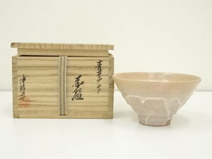 【中古】【茶道具】渡辺伸治造 青井戸写茶碗(共箱)【送料無料】茶道 抹茶 おしゃれ 抹茶茶碗 抹茶碗 和食器 レトロ 茶器 骨董 茶わん 茶会 茶の湯 6月 7月 8月 夏