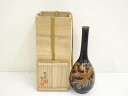【中古】【華道】九谷焼 徳田八十吉造 深厚耀変鶴首花入(共箱)【送料無料】花入れ 茶道 茶道具 花瓶 花器 おしゃれ フラワーベース 道具 茶室 華道 華道具 インテリア hnir(3)