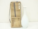 【中古】【タイムセール55%オフ】【華道】樋渡陶六造 青白磁鶴首一輪花生(共箱)【送料無料】花瓶 花器 おしゃれ フラワーベース 華道 華道具 茶道具 茶道 生...