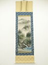 【中古】【ゴールデンウィークセール10%オフ】【書画】作家物 彩色山水 肉筆絹本掛軸(保護箱)【送料無料】掛け軸 床の間 書 おしゃれ 絵画 表具 芸術 茶道 ...