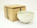 【中古】【ゴールデンウィークセール10%オフ】【茶道具】白釉茶碗(保護箱)【送料無料】茶道 抹茶 おしゃれ 抹茶茶碗 抹茶碗 和食器 レトロ 茶器 骨董 茶わん...