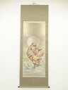 【中古】【ゴールデンウィークセール50%オフ】【書画】桂山筆 蘆葉達磨 肉筆絹本掛軸(共箱)【送料無料】掛け軸 床の間 書 おしゃれ 絵画 表具 芸術 茶道 年...