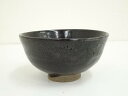【中古】【茶道具】作家物 瀬戸黒茶碗(共箱)【送料無料】茶道 抹茶 おしゃれ 抹茶茶碗 抹茶碗 和食器 レトロ 茶器 骨董 茶わん 茶会 茶の湯 10月 秋