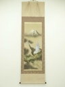 【中古】【タイムセール40%オフ】【書画】秀峰筆 富士松上鷹 肉筆絹本掛軸(保護箱)【送料無料】掛け軸 床の間 書 おしゃれ 絵画 表具 芸術 茶道 年中掛け ...