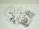 【中古】【ゴールデンウィークセール45%オフ】【書画】東大寺 上野道善筆 干支画賛 肉筆色紙9枚【送料無料】おしゃれ かわいい 飾る 飾り アート 芸術 インテ...