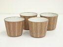 【中古】【陶芸・陶器】松川実造 蕎麦猪口4客【送料無料】お猪口 酒器 おしゃれ かわいい 日本酒 お酒 ディスプレイ インテリア 骨董 和食器 おちょこ