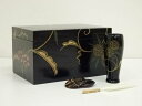 【中古】【ゴールデンウィークセール35%オフ】【茶道具】山田楽全造 漆塗草花蒔絵茶箱セット【送料無料】茶道 茶道具 おしゃれ 茶器 一式 揃え 揃い 抹茶 お茶...