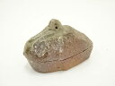 【中古】【香道】信楽焼 高橋楽斎造 鶴香合【送料無料】茶道具 茶道 香道 香道具 おしゃれ かわいい アンティーク インテリア 骨董 茶器 お香入れ