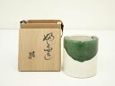 【中古】【夏まつりセール45%オフ】【茶道具】吉向焼 吉向陶荘造 織部釉蓋置(共箱)【送料無料】蓋置き 茶道 道具 茶道具 おしゃれ ふたおき 茶器 抹茶 骨董...