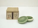【中古】【香道】紀州焼 葵窯造 寒川栖豊 源氏車香合(共箱)【送料無料】