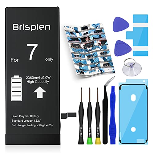 Brisplen iPhone 7 バッテリー 交換用 大容量 2360mAh 3.82V PSE認証品 アイホン7バッテリー 説明書 工具付 固定用両面テープ 防水テー..