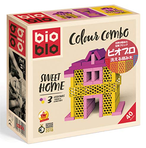 ミニセット/女の子用 ビオブロ スイートホーム 洗える木製つみ木 Bioblo Combo Sweethome 40ピース