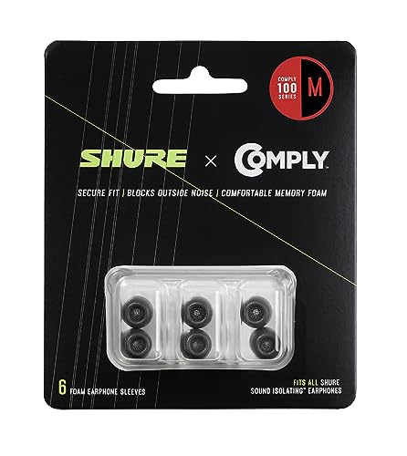 Shure シュア Comply製交換用ソフトフォームイヤパッド Mサイズ 3組入り EACYF1-6M SE AONIC 高遮音性イヤホン用 国内正規品